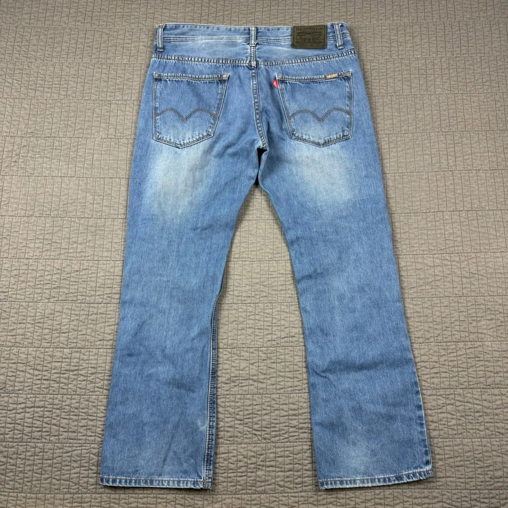 Levi's 504 Jeans Men 36 (34x29) Straight Stretch‎ Medium Wash Denim Button Fly